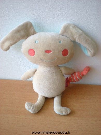 Doudou Lapin Du pareil au même Beige bleu bonbon rose A un pouet dans le ventre