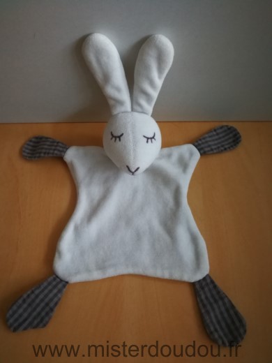 Doudou Lapin Du pareil au même Blanc marron 