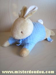 Doudou Lapin Eden Beige bleu 