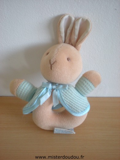 Doudou Lapin Eden Beige bleu 