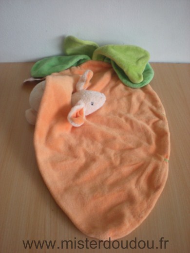 Doudou Lapin Egmont toys Orange clair, carotte orange vert 