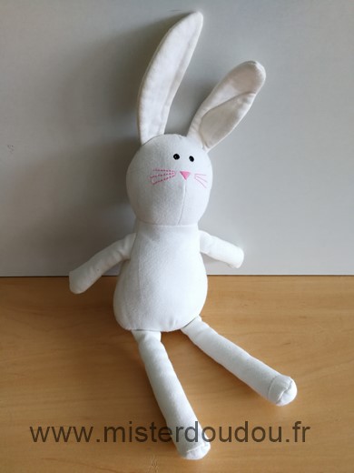 Doudou Lapin Elodie details Blanc 