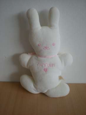 Doudou Lapin Fanfoun Blanc rose fanfoun 