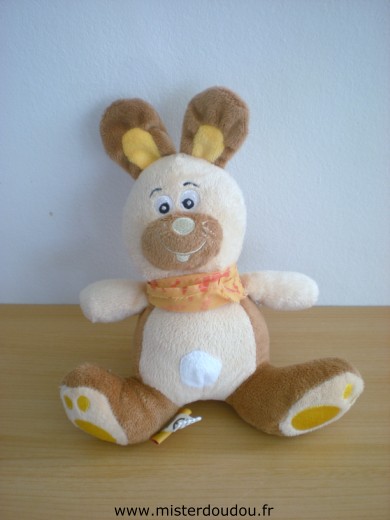 Doudou Lapin Fizzy Beige marron 