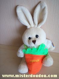 Doudou Lapin Fizzy Ecru pull blanc sac carotte orange vert 