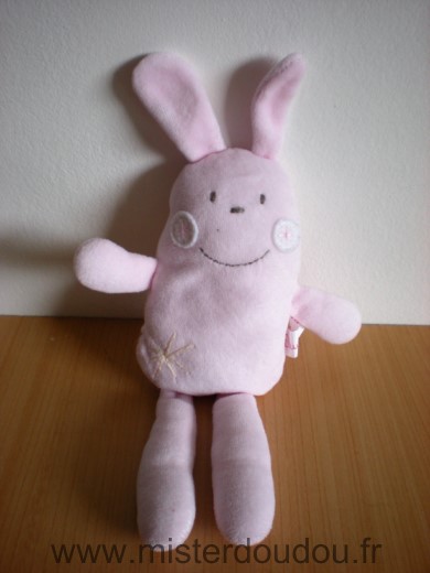 Doudou Lapin Fleurus presse Rose fleurs 