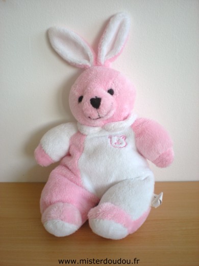 Doudou Lapin Fomax Rose blanc 