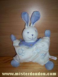 Doudou Lapin Francoise saget Blanc mauve 