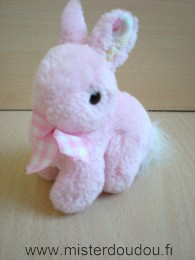 Doudou Lapin Francoise saget Rose en peluche 