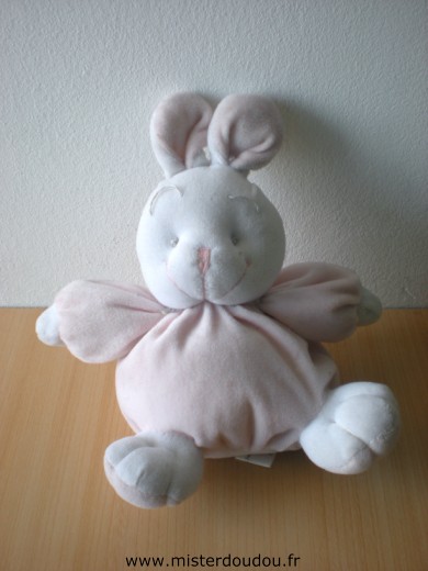 Doudou Lapin Gerca Rose blanc 