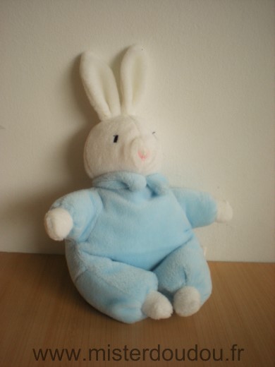 Doudou Lapin Gipsy Bleu blanc 