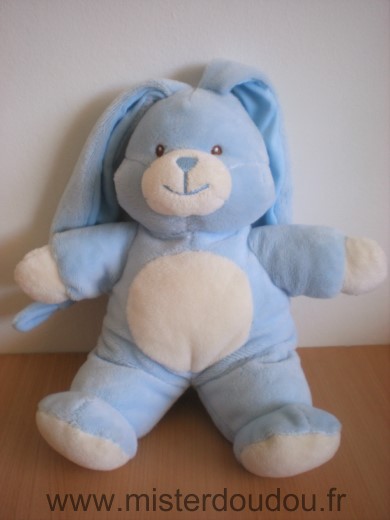 Doudou Lapin Gipsy Bleu blanc 