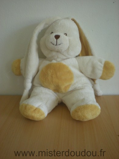 Doudou Lapin Gipsy Ecru beige Quelques bouloches sur tissus des oreilles