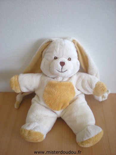 Doudou Lapin Gipsy Ecru marron 