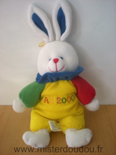 Doudou Lapin Gipsy Jaune blanc an 2000 