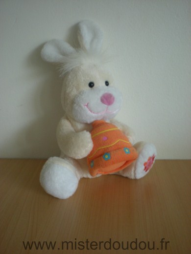 Doudou Lapin Gipsy Jaune cloche orange 