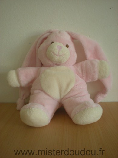 Doudou Lapin Gipsy Rose blanc 