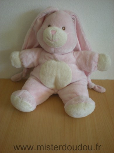 Doudou Lapin Gipsy Rose blanc 