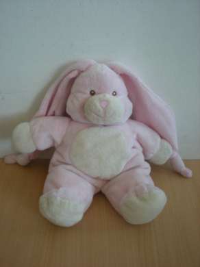 Doudou Lapin Gipsy Rose blanc 