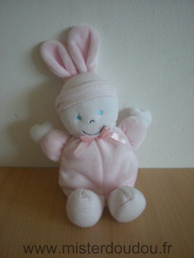 Doudou Lapin Gipsy Rose blanc 