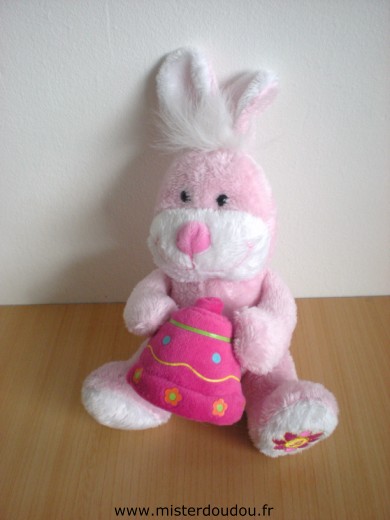 Doudou Lapin Gipsy Rose cloche rose 