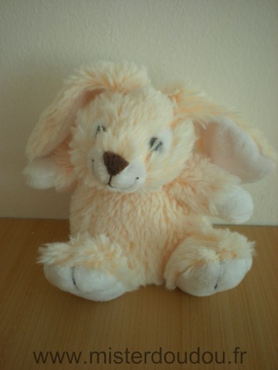 Doudou Lapin Gipsy Rose saumon blanc 