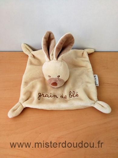 Doudou Lapin Grain de ble Beige 