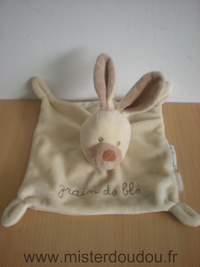 Doudou Lapin Grain de ble Beige 