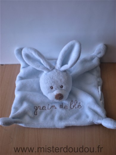 Doudou Lapin Grain de ble Bleu 