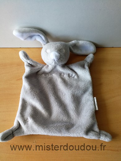 Doudou Lapin Grain de ble Gris blanc 