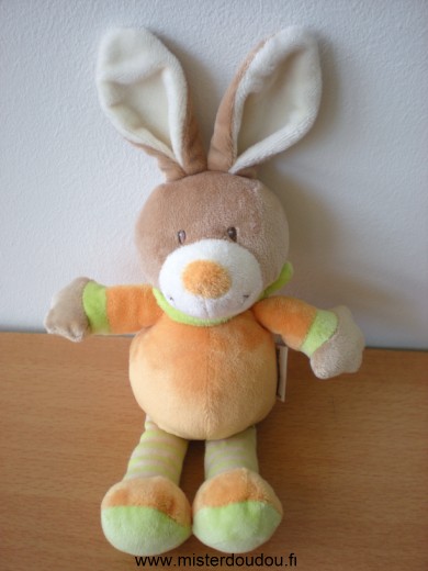 Doudou Lapin Grain de ble Orange jaune vert 