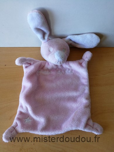 Doudou Lapin Grain de ble Rose blanc 