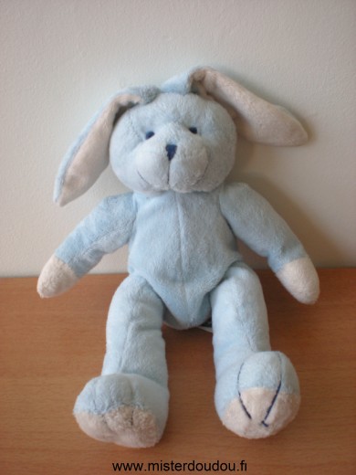 Doudou Lapin Graine d éveil Bleu blanc 