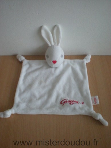 Doudou Lapin Guigoz Blanc brodé guigoz 2 