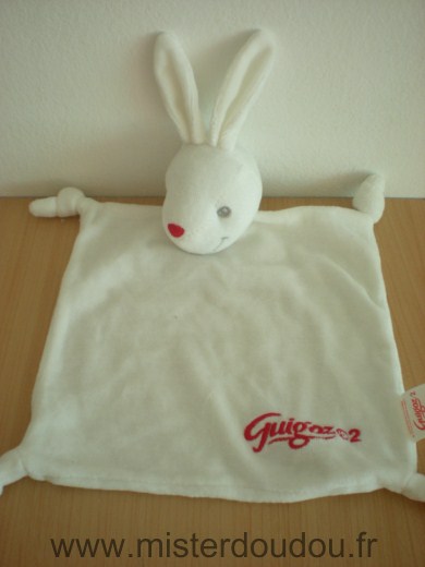 Doudou Lapin Guigoz Blanc guigoz rouge 