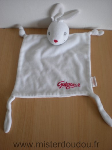 Doudou Lapin Guigoz Blanc guigoz rouge 