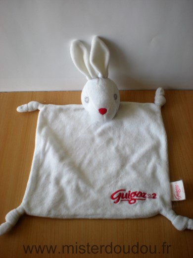 Doudou Lapin Guigoz Blanc guigoz2 rouge 