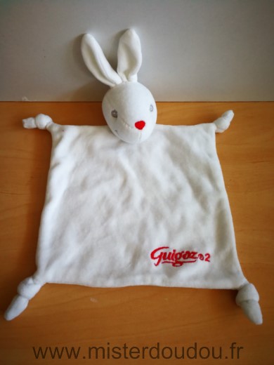 Doudou Lapin Guigoz Blanc rouge guigoz 2 