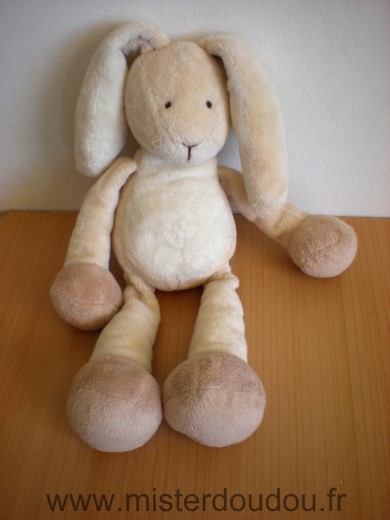 Doudou Lapin Gund Beige ecru Tout en velours