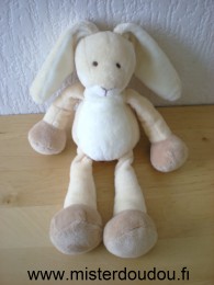 Doudou Lapin Gund Ecru beige marron 