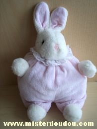 Doudou Lapin H et m Rose blanc 