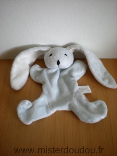 Doudou Lapin Hachette Bleu blanc 