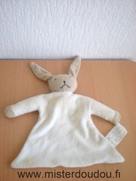 Doudou Lapin Halle aux vetements Ecru marron tissus éponge 