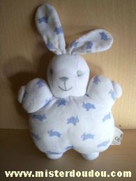 Doudou Lapin Ikéa Blanc motifs lapins Tissus bouloché