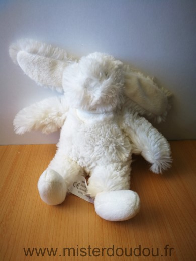 Doudou Lapin J-line Blanc foulard blanc 