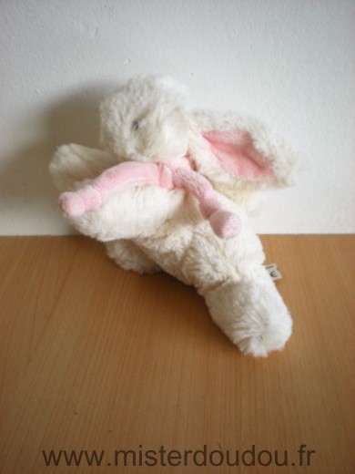 Doudou Lapin Jacadi Blanc rose 