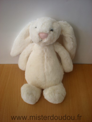 Doudou Lapin Jellycat Blanc nez rose 