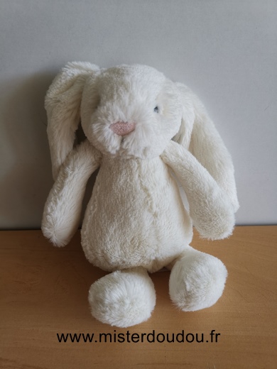 Doudou Lapin Jellycat Blanc nez rose 