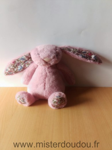 Doudou Lapin Jellycat Rose fleurs 