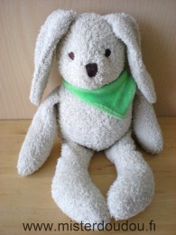 Doudou Lapin Joual Beige foulard vert 